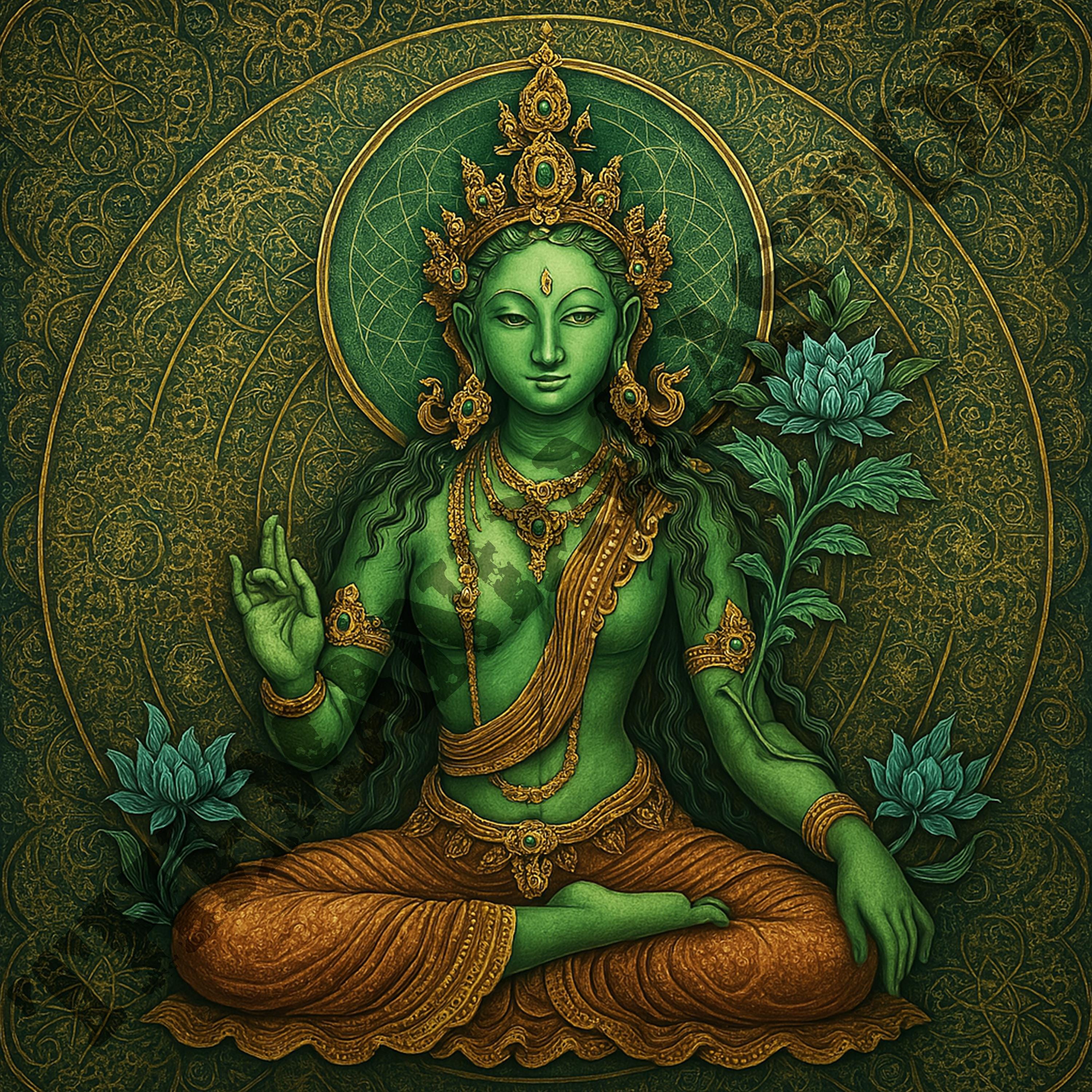 Green Tara Mandala Wall Art | Digital Download | Tibetan Buddhist