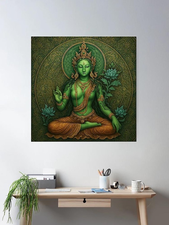 Green Tara Mandala Wall Art | Digital Download | Tibetan Buddhist