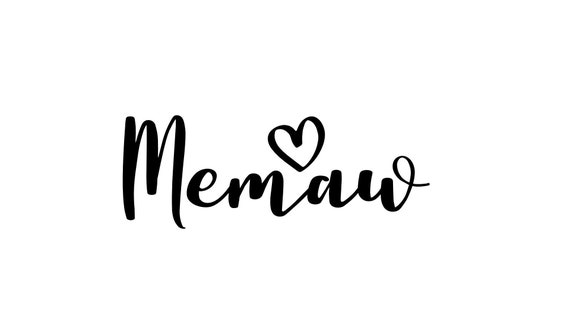 Memaw Heart SVG Memaw Svg Png and Jpg Files Included - Etsy