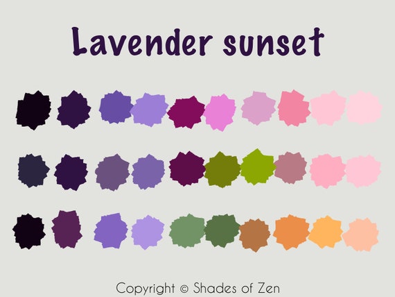 behandeling syndroom Elektricien Procreate kleurenpalet Paars kleurenschema Lavendelpalet - Etsy België