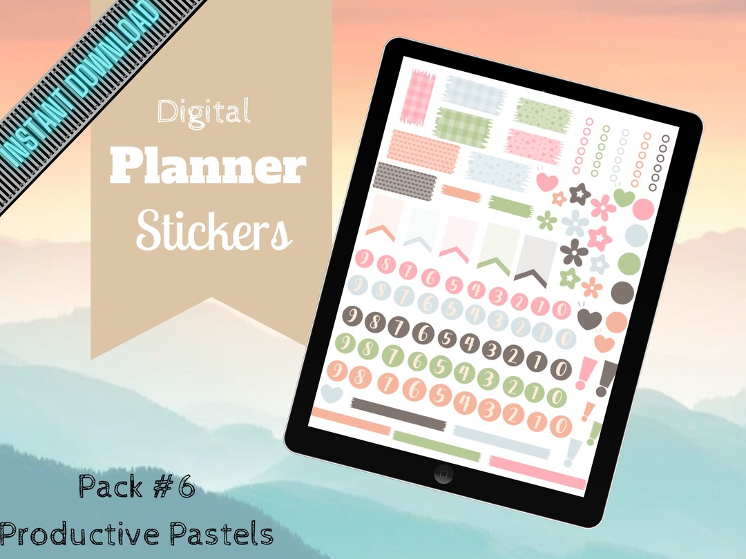 Digital Stickers, Productive Pastels (instant Download), Stickers for ...