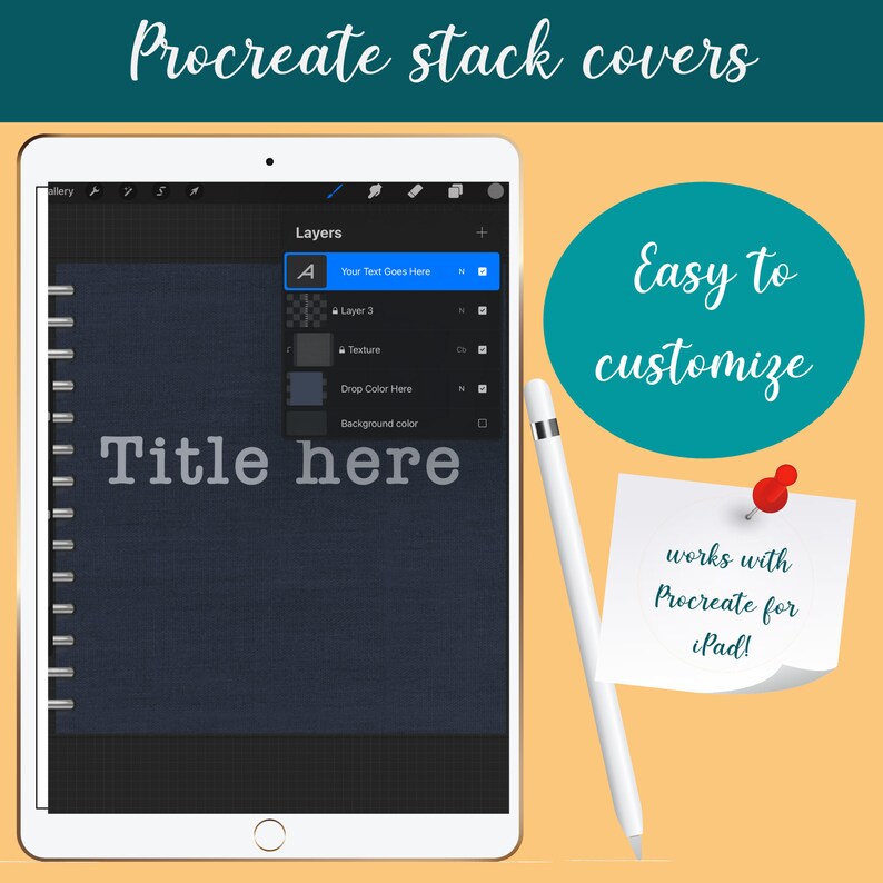 Procreate Stack Covers, Procreate Gallery Covers instant Download