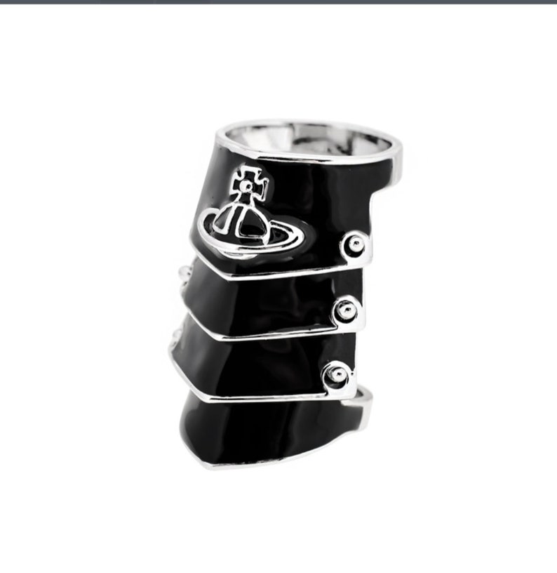 Bague d'armure anime nana, bague vivienne westwood, bague d'armure Noir