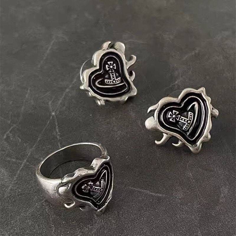 Seal Ring ,heart Ring ,nana Anime Saturn Ring - Etsy
