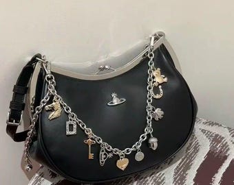 nana anime charm frame bag , nana anime black bag