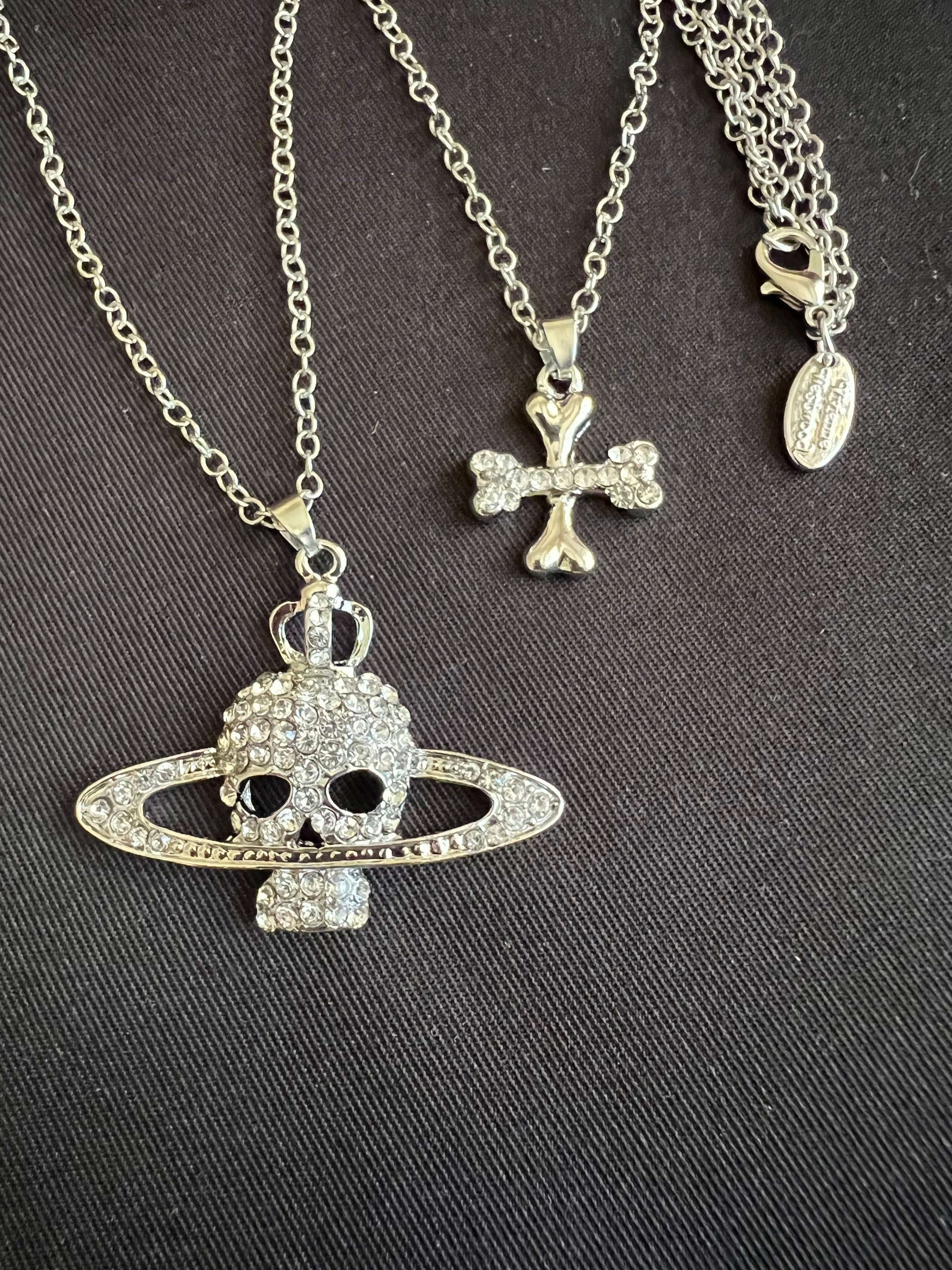 Vivienne Westwood Necklace Skull and Cross - Etsy Vivienne Westwood Necklace Skull and Cross - Etsy