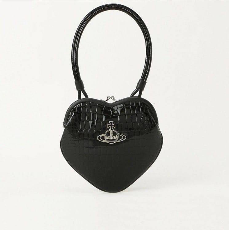 Vivienne Westwood Heart ２Way Shoulder Bag Orb Motif Black