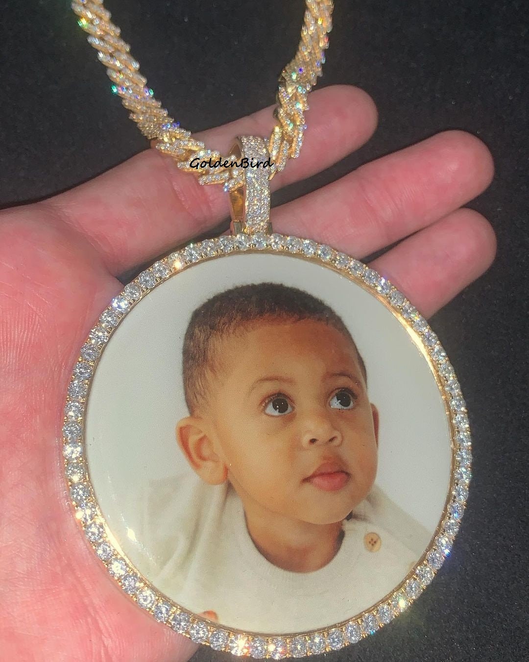 Custom Made Any Photo Pendant CZ/VVS Moissanite Diamond/925 Etsy