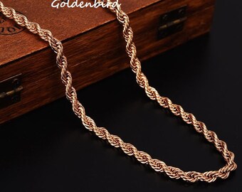 Buy Rose Gold Rope Chain Online In 