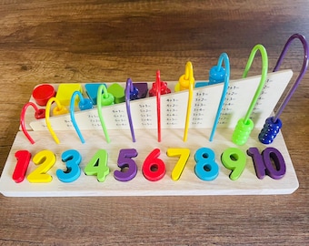 Montessori Wooden Bead Calculation Forming Board High Quality Custom Large Size Wooden Children's Toy