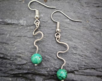 Sterling silver twisted earrings handmade