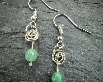 Sterling silver twisted earrings handmade