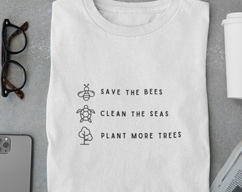 Save The Planet TShirt Unisex T-Shirt, Planet shirt, Earth T Shirt, Environment, Climate Change Top in the uk, Eco Friendly quote, Nature