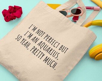 Aquarius Tote Bag, Aquarius Gift, Aquarius Bag, Gift for Aquarius, Zodiac Gift, Star sign gift, Gift for her, Aquarius quotes,Aquarius print