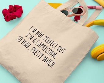 Capricorn Tote Bag, Capricorn Gift, Gift for Capricorn, Zodiac Gift Star sign gift, Gift for her, Capricorn gift, Capricorn quotes, Zodiac
