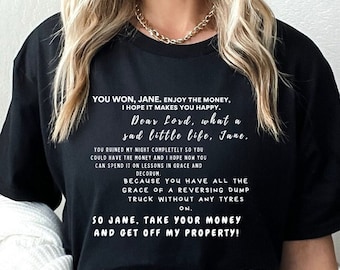 What A Sad Little Life Jane Shirt, Come Dine With Me, Funny Meme, Meme Tshirt, British Meme Shirt, Funny Shirt UK, Funny quote prints