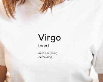 Virgo Dictionary Definition T Shirt, Zodiac Meaning Tee, Funny Virgo Shirt UK, Astrology Gift, Star Sign Birthday Tee