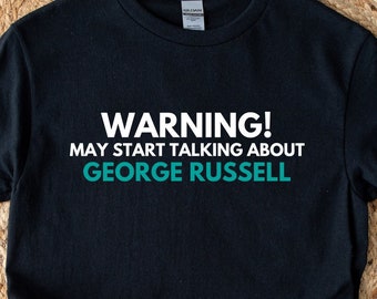 Door George Russell geïnspireerd T-shirt, F1-fanshirt VK, T-shirt coureur, Formule 1-cadeau, motorsportshirt