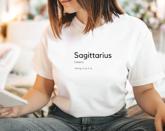 Sagittarius Definition T Shirt Telling It As It Is, Zodiac Shirt UK, Funny Sagittarius Gift, Astrology Graphic Tee