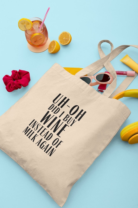 Funny Wine Tote Bag | Wine Lover Gift UK | Novelty Boozy Reusable Shopping Bag | Wine Gift for Her