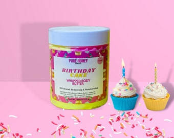 Birthday Cake Whipped Body Butter | Made with Shea Butter, Kokum Butter and Vitamin E |Non-Greasy Formula | Includes Thermal Wrap & Ice Pack