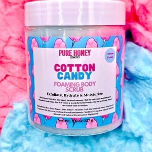 Cotton Candy Foaming Body Scrub | Made with Shea Butter and Vitamin E| Exfoliating and Hydrating| Includes Thermal Wrap and Ice Pack