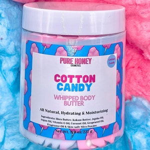 Cotton Candy Whipped Body Butter | Made with Shea Butter and Kokum Butter | Non-Greasy Formula | Includes Thermal Wrap and Ice Pack