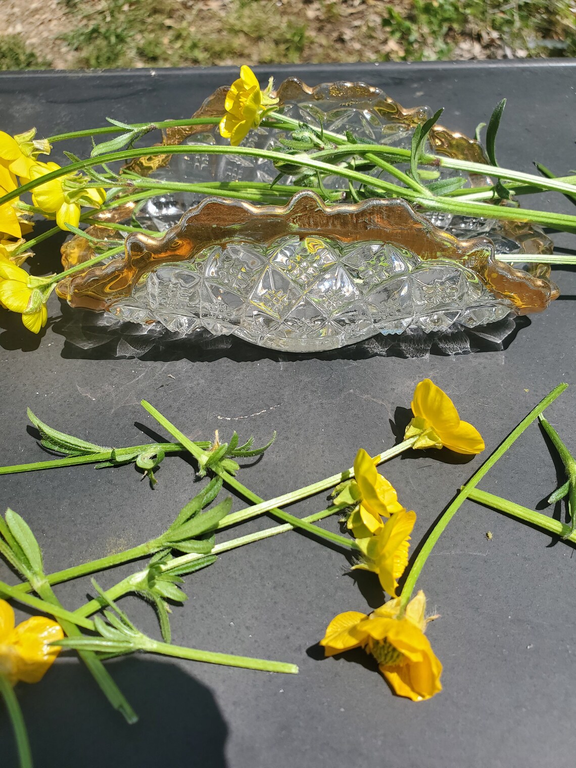 Vintage glass napkin holder Etsy