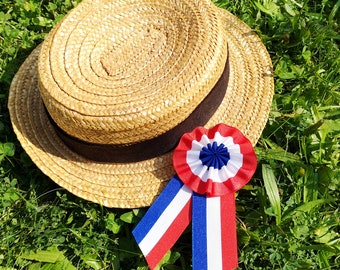 French pin, Tricolor cockade of the French Revolution (8x15cm) - Made in France (bastille day, Napoleon, Les Misérables...)