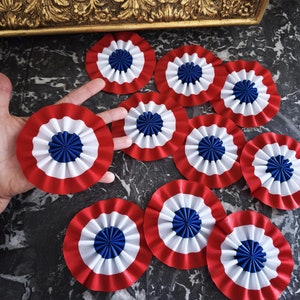 10 French pin, Tricolor cockades (French Revolution, Napoleon, Lafayette, Blue white red, Bastille day, les Miserables...)