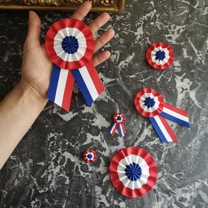 Lot of French Revolution Tricolor Cockade - Made in France (Rosette, Napoleon, Les Miserables, Bastille day, Lafayette, Bicorn, Patriot)