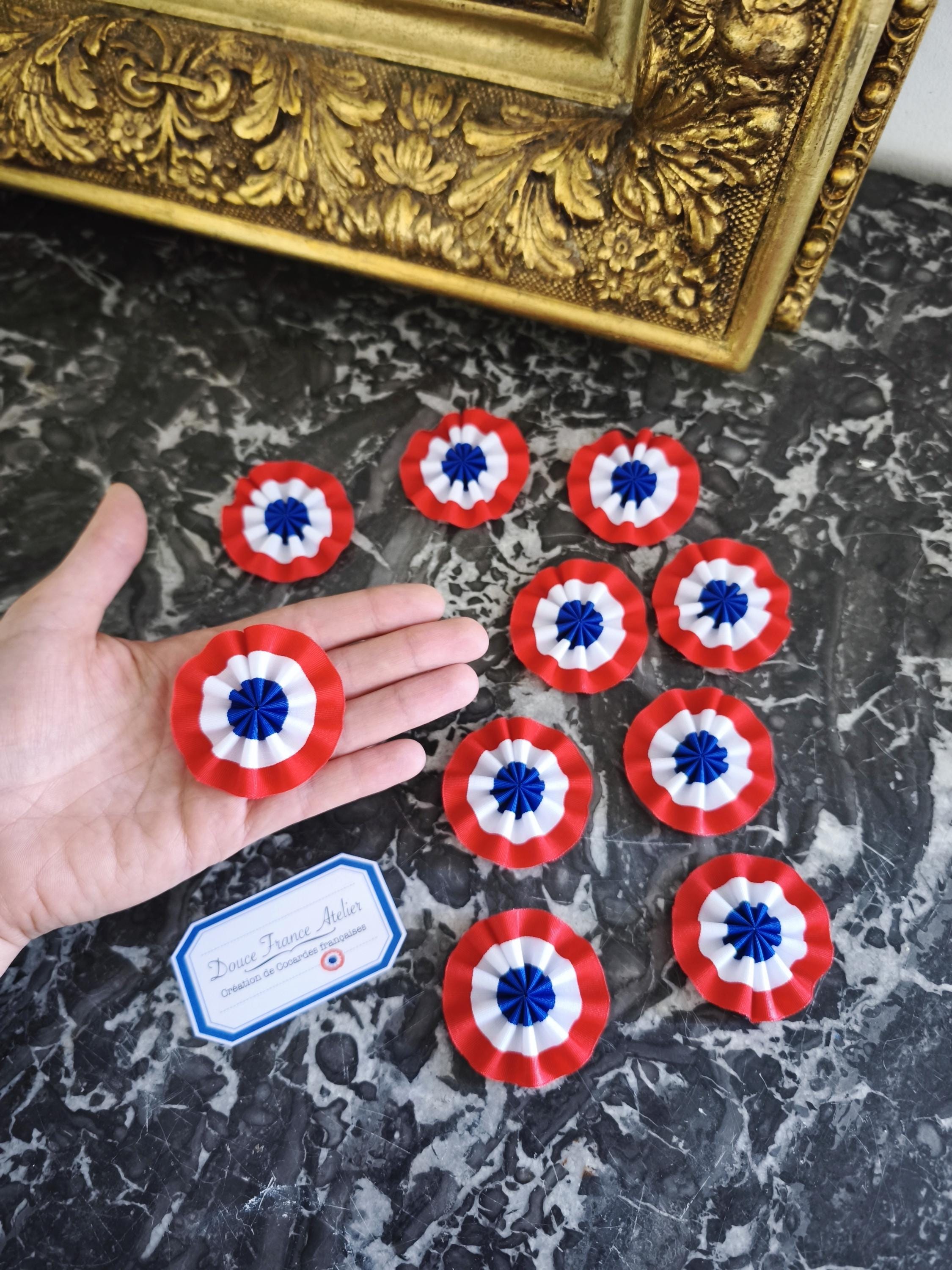 Ensemble Deux Pin's Drapeau Français | Pins France Bleu Blanc Rouge pour Hommes rectangle Drapeau | Pin Tricolore Argenté écusson Broche Drapeau National