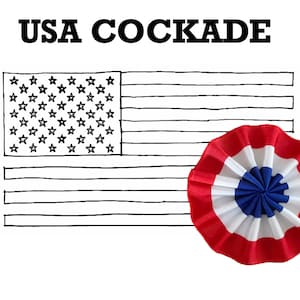USA Tricolor Cockade - American Roundel (Rosette / Kokarde / Coccarda / Cocarde / Patriot / Patriotism / United States / America)