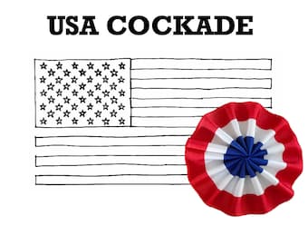 USA Tricolor Cockade - American Roundel (Rosette / Kokarde / Coccarda / Cocarde / Patriot / Patriotism / United States / America)