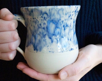 Willow blue 3/4 pint mugs | stoneware | hand thrown mugs | large hand made mugs | hand painted mugs | unique gift | 3/4 pint (426ml)