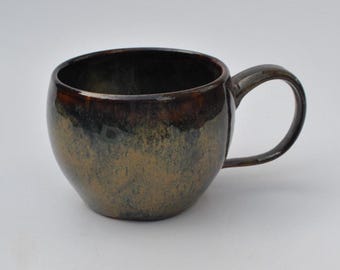 Honig Kastanie Tasse | Steingut | hand geworfen Becher | handgemachte Tassen | handbemalte Tassen | Küchentassen | 400ml