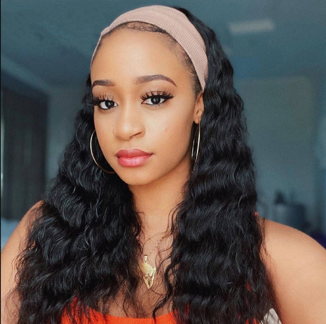 Loose Deep Wave 30 Inch Headband Wig Human Hair Wigs For Black Etsy