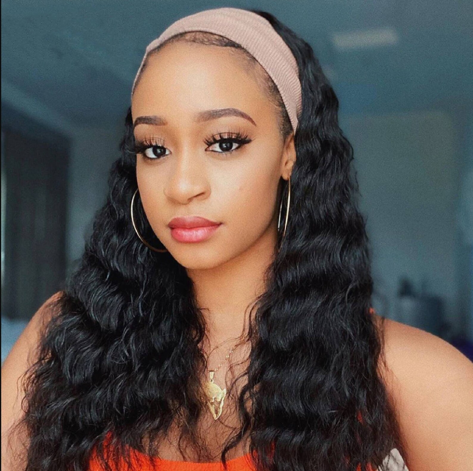 Loose Deep Wave 30 Inch Headband Wig Human Hair Wigs For Black Etsy