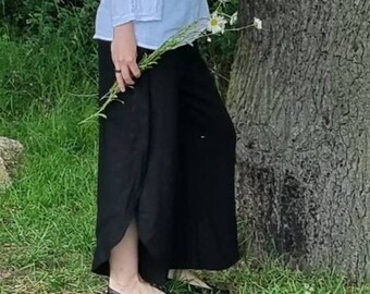 Black Linen Trousers - Etsy UK