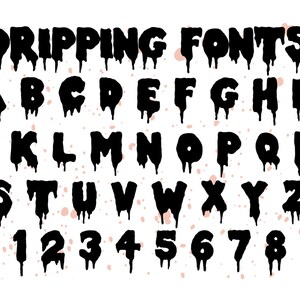 DRIPPING ALPHABET Svg - Blood Alphabet Svg, Horror Font SVG, Terror Font Svg, Dripping Font Svg, Blood Svg, Hallowen Svg Files For Cricut