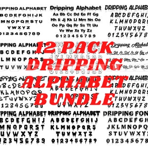 12 Pack Dripping Alphabet Bundle Drip Letters Svg, Drip Font Svg, Dripping Font Svg, Cricut Drip Svg, Dripping Paint Letters, Dripping Font