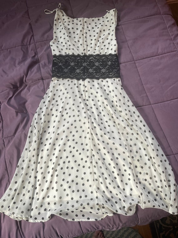 Retro style black & white polka dot dress - image 2