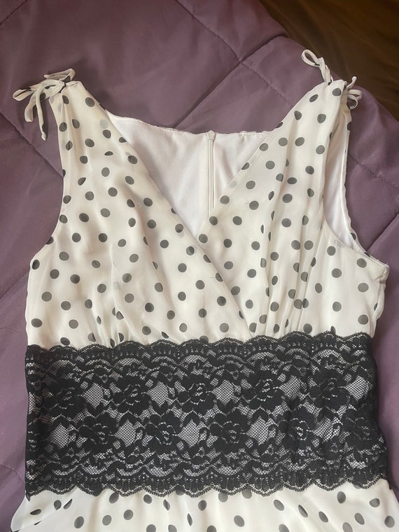 Retro style black & white polka dot dress - image 3