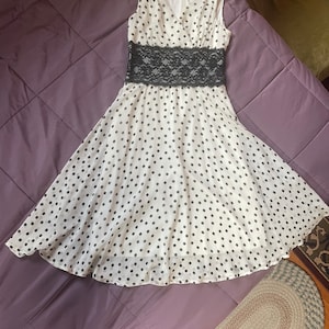 Retro style black & white polka dot dress