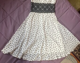 Retro style black & white polka dot dress