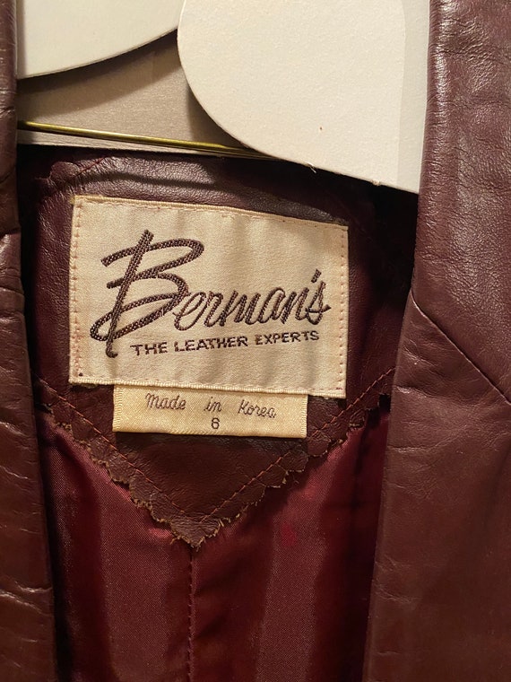 Vintage 80s Maroon Leather Jacket - image 5