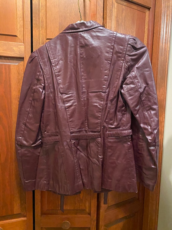 Vintage 80s Maroon Leather Jacket - image 4