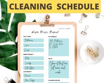 Weekly Cleaning Schedule | Daily Cleaning Schedule | Home Cleaning Planner | Cleaning Printable | Chore Schedule