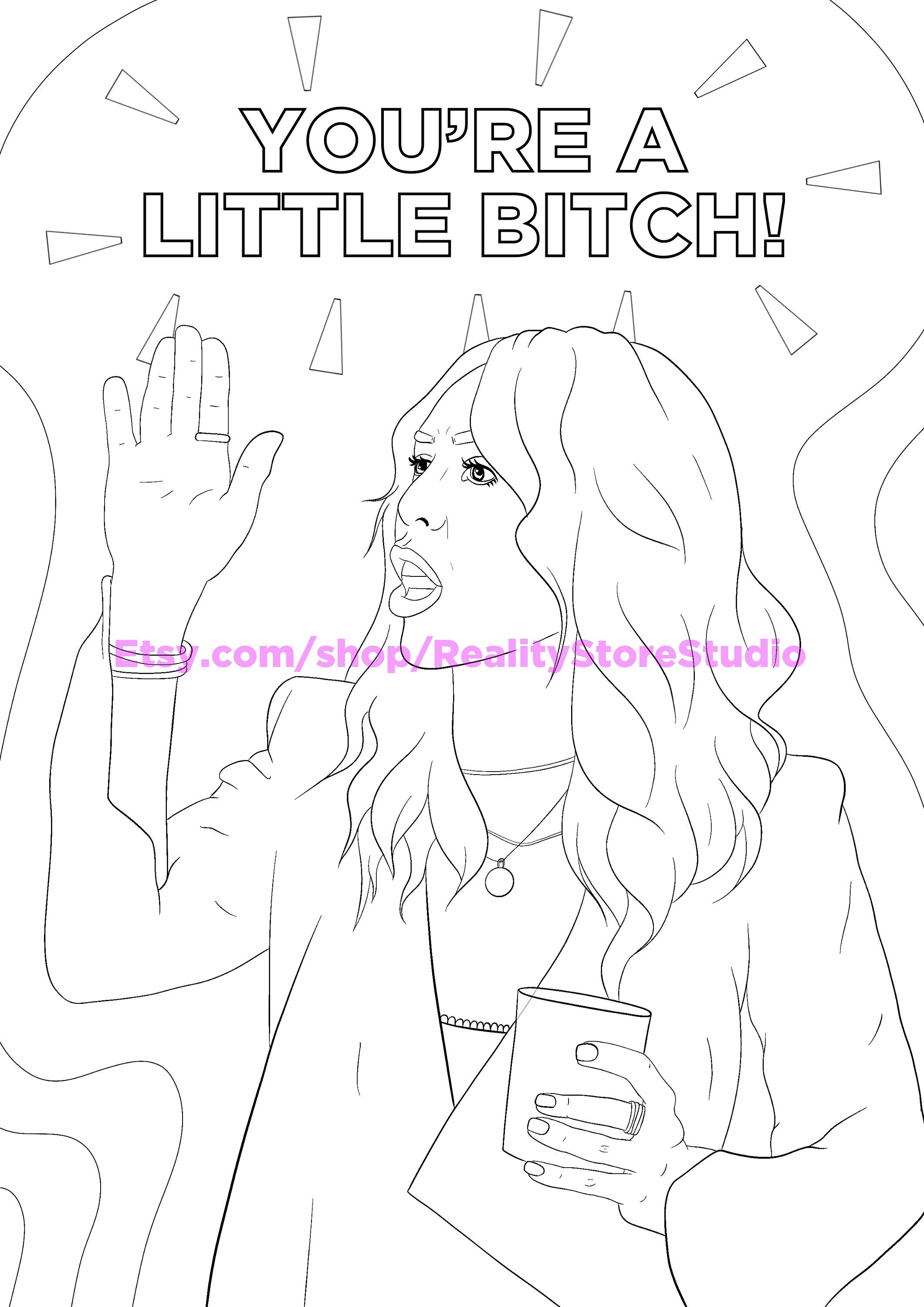 DIGITAL Coloring Page You're a little bitch | Etsy