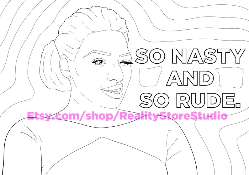 DIGITAL Coloring Page so Nasty and so Rude. | Etsy